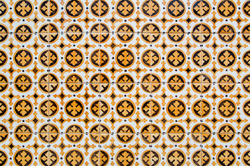 orange azulejos - tiles from Lisbon, Portugal