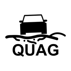Road condition icon. Quag. Car dashboard panel indicators.
