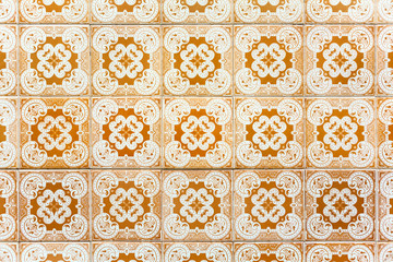 orange azulejos - tiles from Lisbon, Portugal