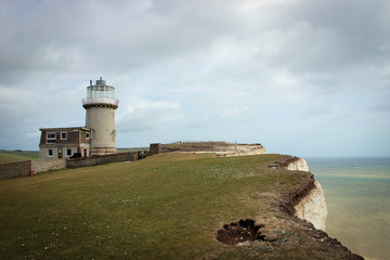 Fototapeta na wymiar Lighthouse, Seven Sisters national park, England