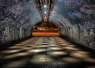Old railway tunnel connecting Swansea centre via Oystermouth road to the marina