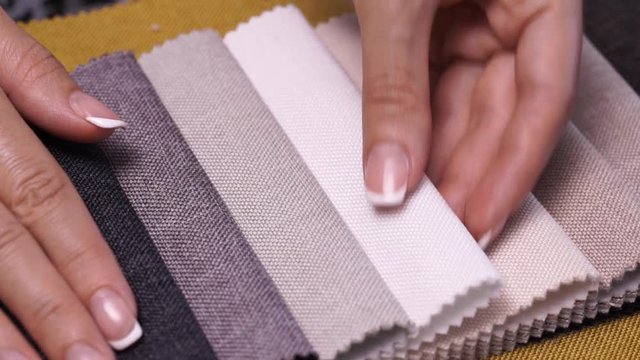 A wide range of color denim female hands