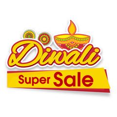 Diwali Super Sale Poster, Banner or Flyer.