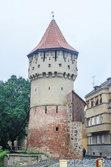 Fototapeta na wymiar Detail of castel situated near downtown of Sibiu, Romania