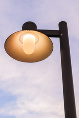 Light in garden start warming up when evening