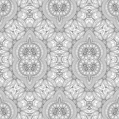 Vector Seamless Monochrome Ornate Pattern