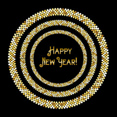 Glamour golden glitter frame for your decoration, can be used as Happy New Year or Merry Christmas banner, gift certificate or vip card, bachelorette or other night party invitation etc