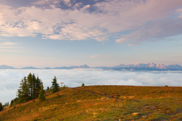 Amazing morning in Gerlitzen Apls in Austria.