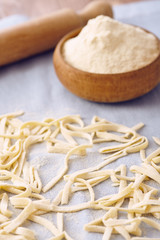 Handmade fettuccine pasta
