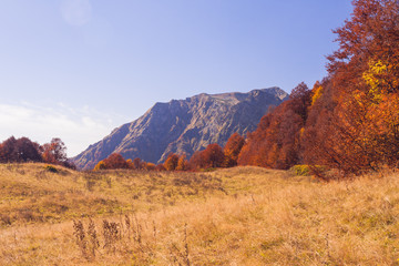 Beautiful Caucasian mountains in autumn