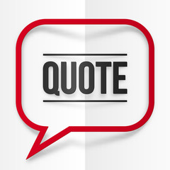 Red paper with shadow quote speech bubble vector frame