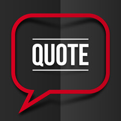 Red speech bubble vector frame with shadow at black folded paper background