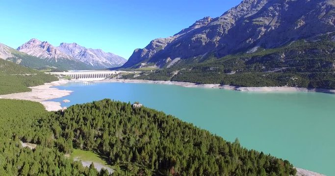 Aerial 4k - Diga di Cancano e San Giacomo - Valtellina (IT)