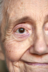 Detail portrait of an elderly women