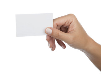 Business Card on Hand Isolated