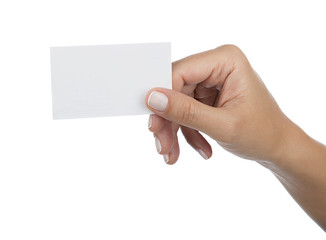 Obraz premium Business Card on Hand Isolated