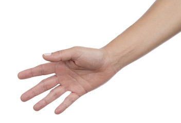 Caucasian Woman about to Shake Hand