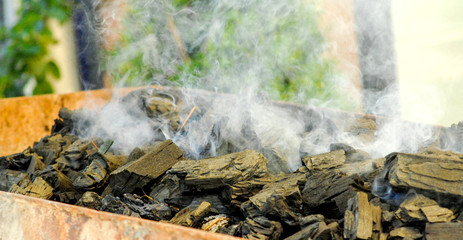 Hot Charcoal in the BBQ
