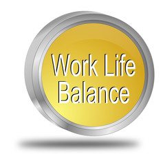 Work Life Balance button - 3D illustration