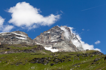 The south face of the Matterhorn/Cervino from the track to the Rifugio Duca degli Abruzzi all'Oriond/Refuge Duc des Abruzzes à l'Oriondé