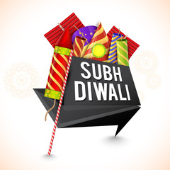 Creative Tag for Happy Diwali celebration.