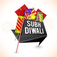 Fototapeta premium Creative Tag for Happy Diwali celebration.