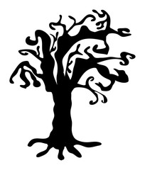 halloween creepy scary bare tree vector symbol icon design.