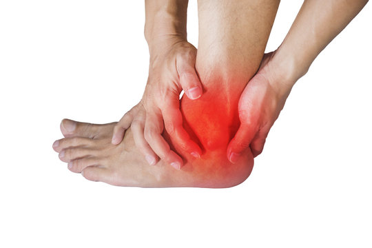 ankle pain in men. Pain concept