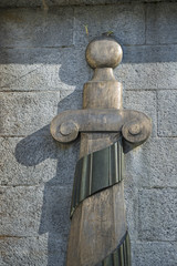 Suworow-Denkmal in der Schöllenenschlucht bei Andermatt, Uri, Schweiz