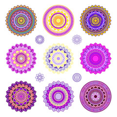 Set of colorful mandalas.