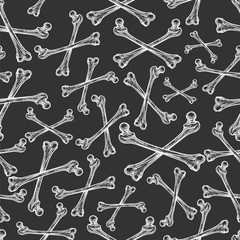 Obraz premium Drawing bones seamless pattern. Pirate background vector illustration