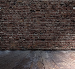 old room with brick wall