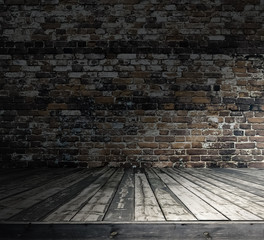 old room with brick wall