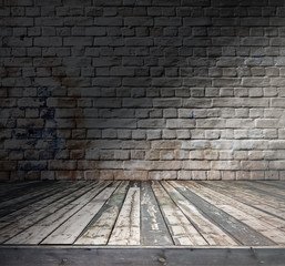 old room with brick wall