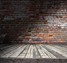 old room with brick wall