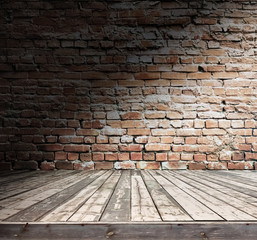 old room with brick wall