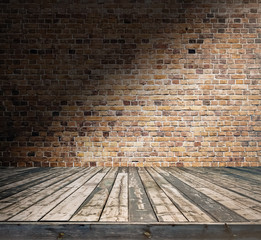old room with brick wall