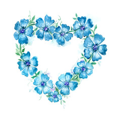 watercolor floral heart - 121567278