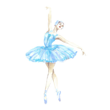 watercolor girl ballerina