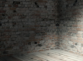 old room with brick wall