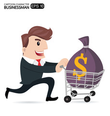 Businessman With the money bag and Shopping Carting, Business Co