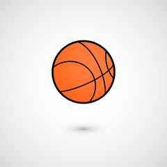 Orange basket ball icon. Isolated on white background. Vector illustration, eps 10.
