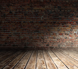 old room with brick wall
