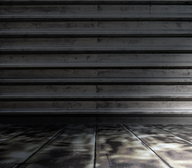 grunge metallic interior