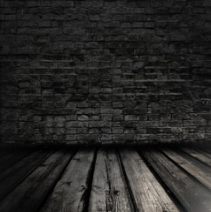old room with brick wall