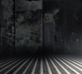 grunge metallic interior