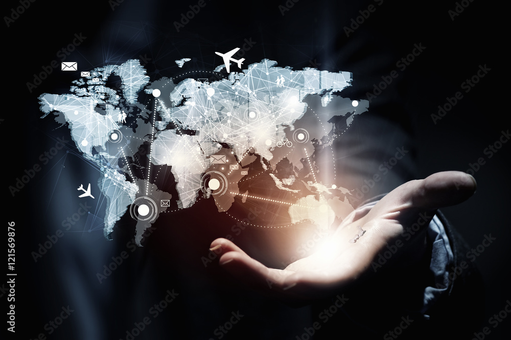 Poster Global connection technologies . Mixed media