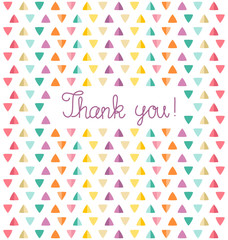 Thank you card template. Vector illustration