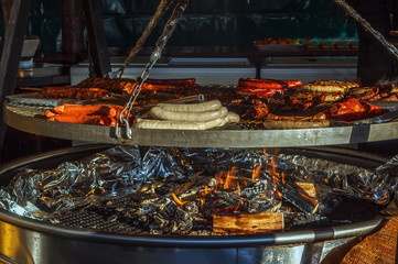 Grilled sausages, Frankfurt am Main, Germany