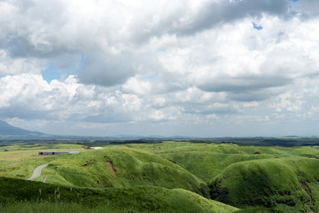 大観峰茶店駐車場からの景色